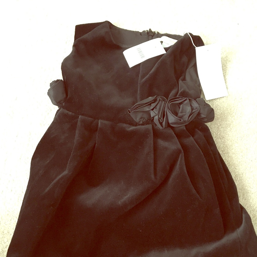 Jcrew crewcuts size 2 black velvet formal dress